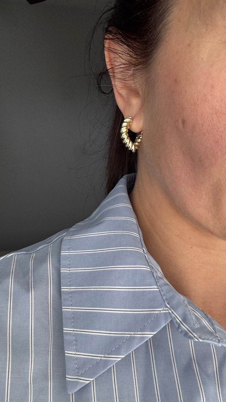 Gold Plating Heart Shape Hoop Earrings